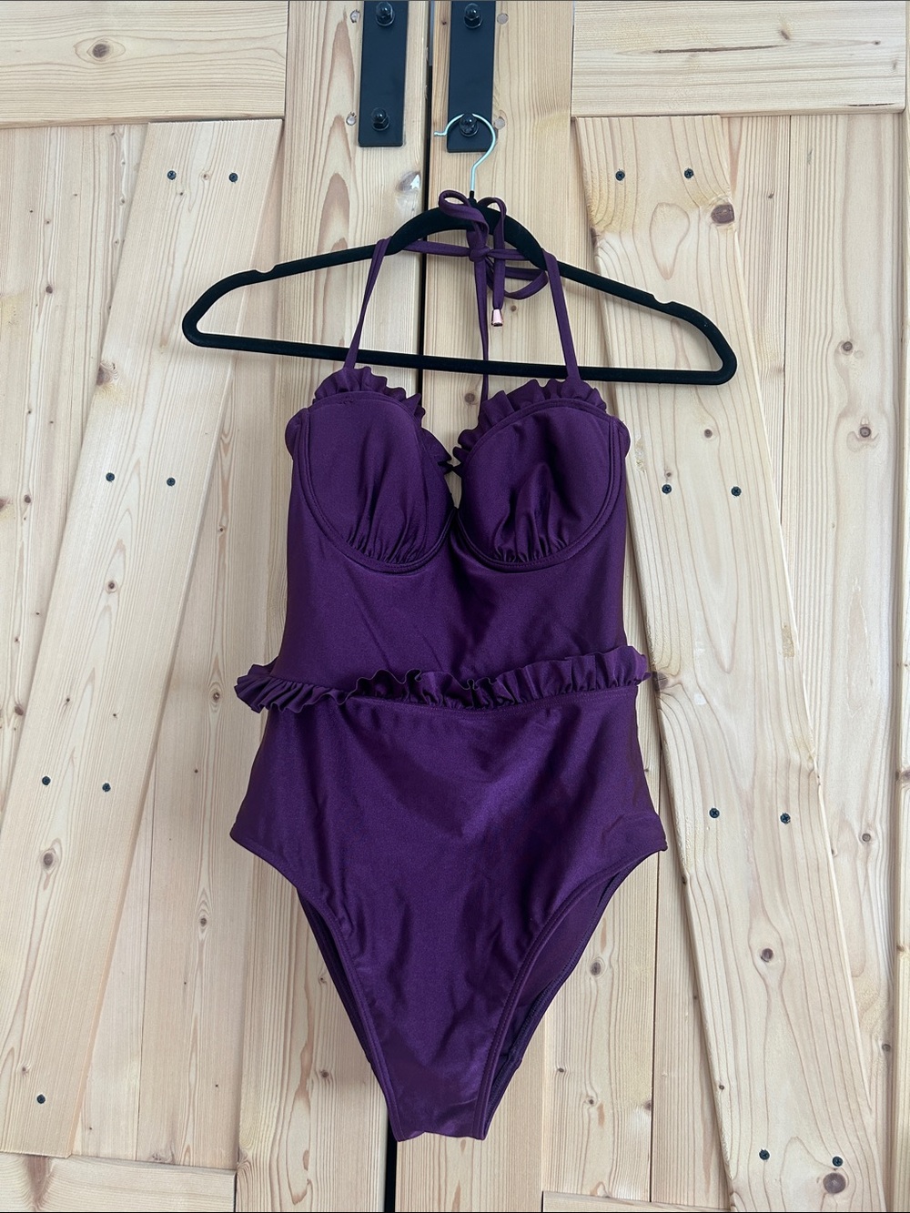 Ted Baker Ruffle Grape Swimsuit 34C/D - Picture 1 of 4